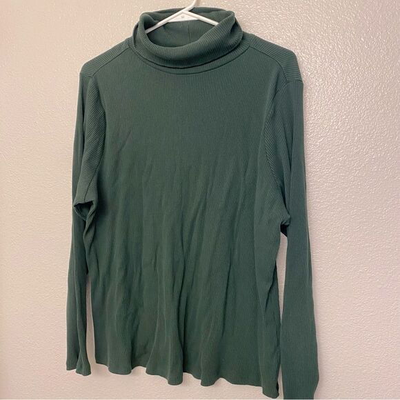 Old Navy Turtleneck green ribbed knit classic minimalist light sweater plus 3X - Picture 2 of 7